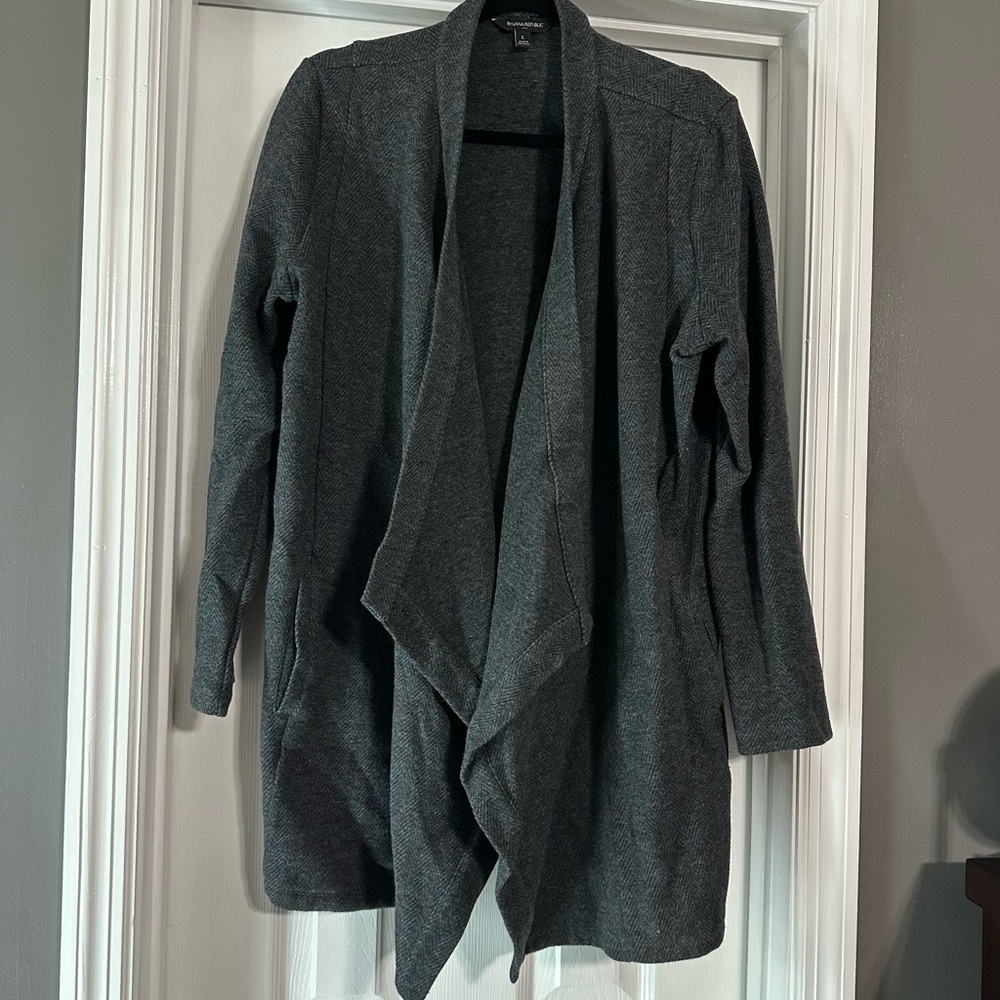 Banana Republic Charcoal Drape Cardigan